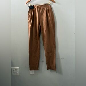 ADAY Turn It Up Camel Brown Tan Pants Trousers Elastic Work Athleisure Travel S